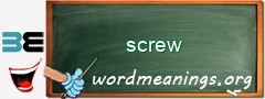 WordMeaning blackboard for screw